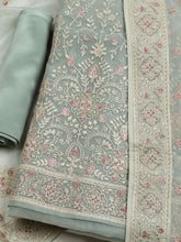 All over Embroidered Organza Unstitched Suit With Dupatta